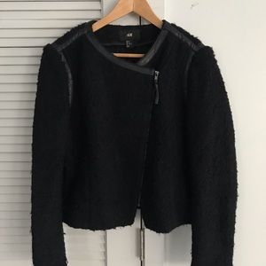 Black Boucle Moto Jacket (H&M )